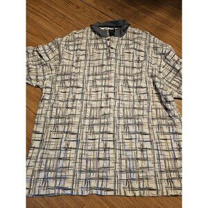 Cotton Traders Sport Polo Shirt White Gray Mens Size 2X Short Sleeve